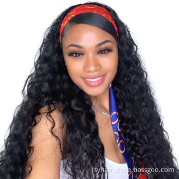 Wholesale Headband Wigs Human Hair Water Wave Wigs 100% Unprocessed Brazilian Remy Hair
